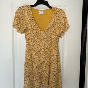 Princess Polly Yellow Floral Button-Down Dress